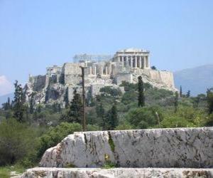 пазл Вид на храм греческого города
